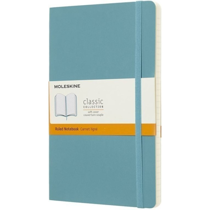 Блокнот MOLESKINE Classic Soft Pocket, без разметки, голубой QP613B35